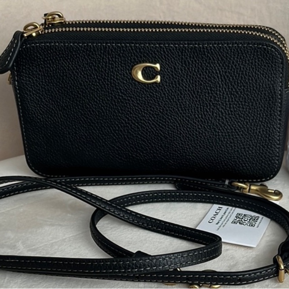 Coach Black Leather Kira Crossbody Bag